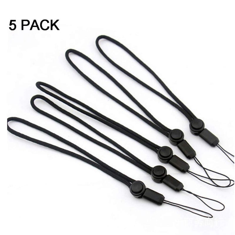YOUOWO 5 Pack Nylon Lanyards Adjustable length,For USB Flash Drive Cell Phone Key ipod Mp3 Mp4 ID Card Badge and Other Small Electronic Devices (Black) - Image 2